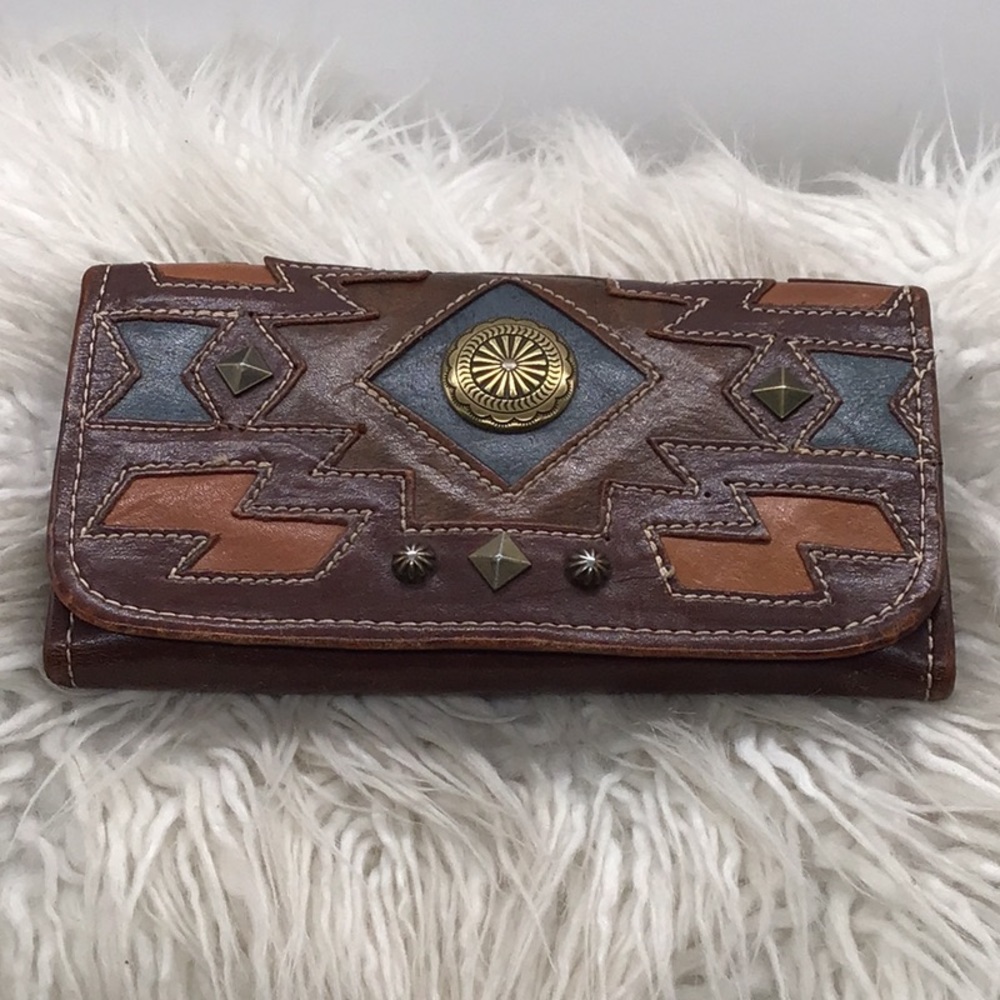 American West Brown and Blue Wallet